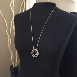 Louis Vuitton like fashion necklace in black gold